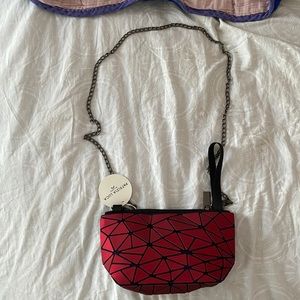 Red geometric bag